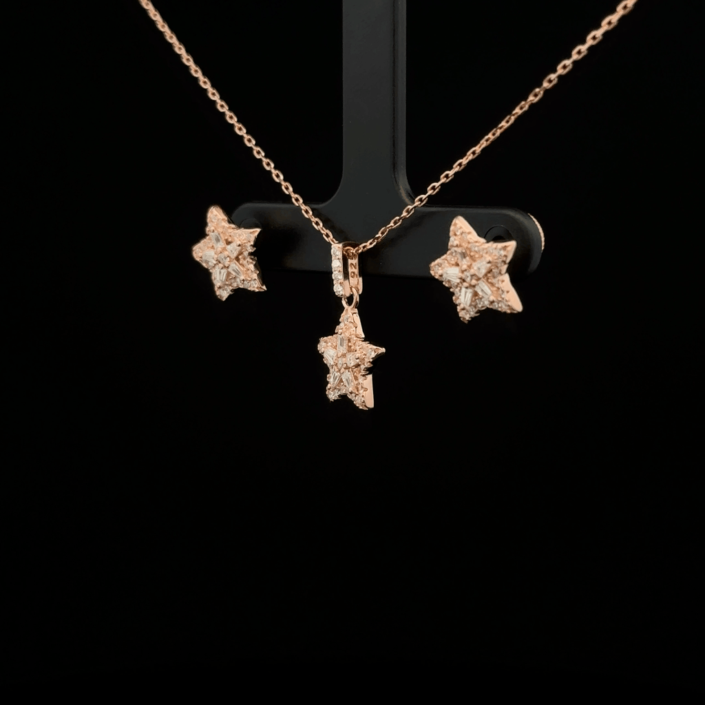 Star Chain Pendant Earrings
