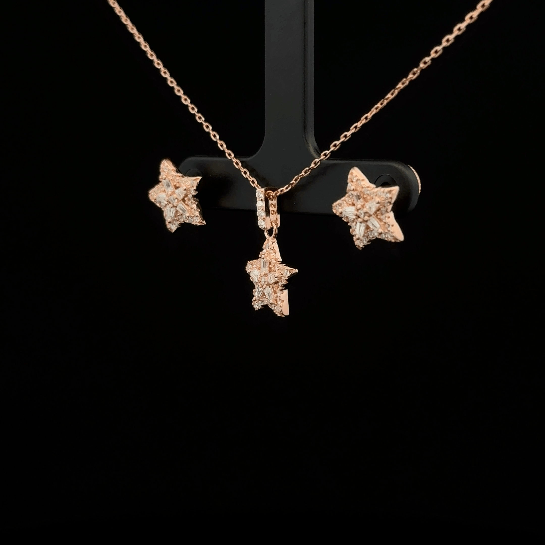 Star Chain Pendant Earrings