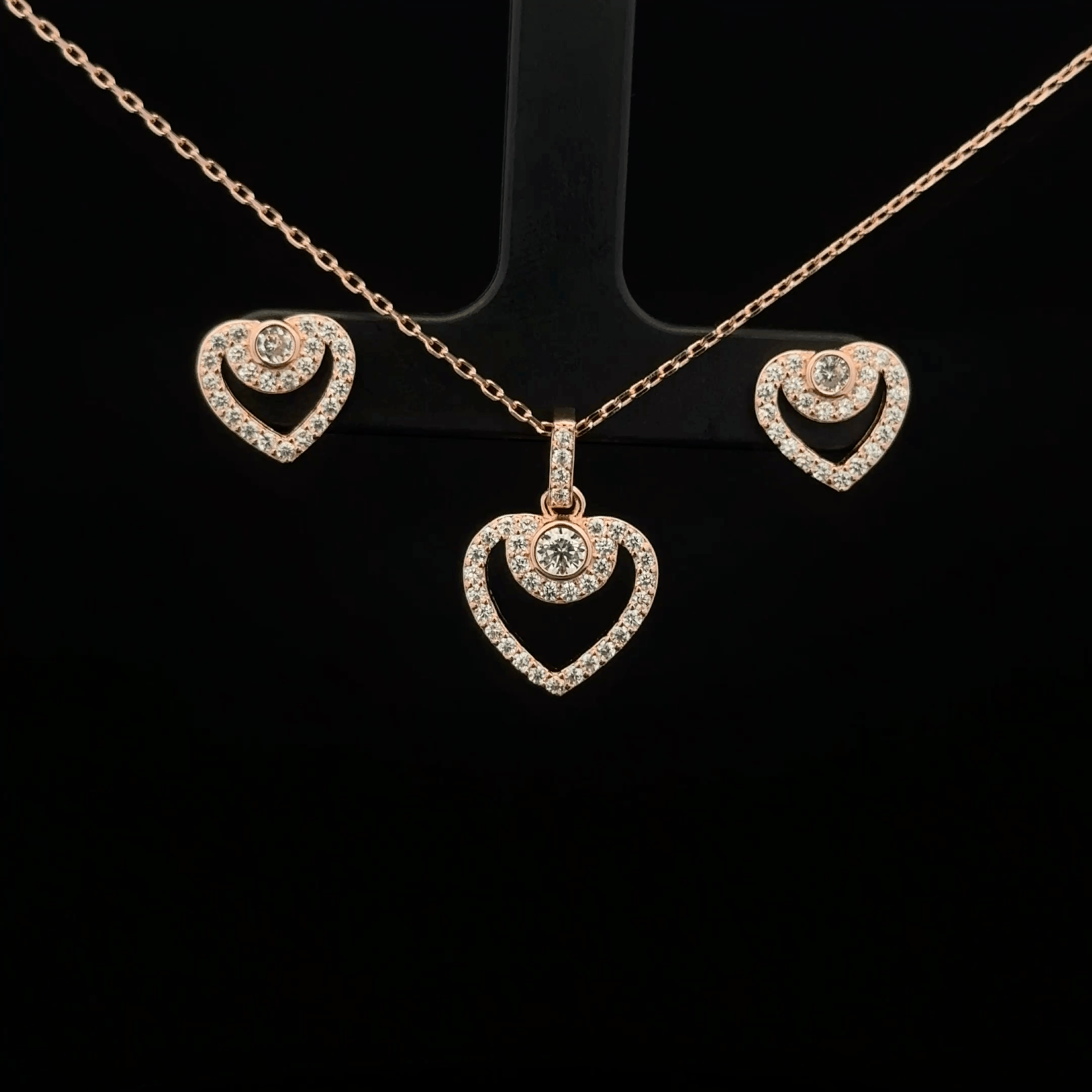 Heart Chain Pendant Earrings