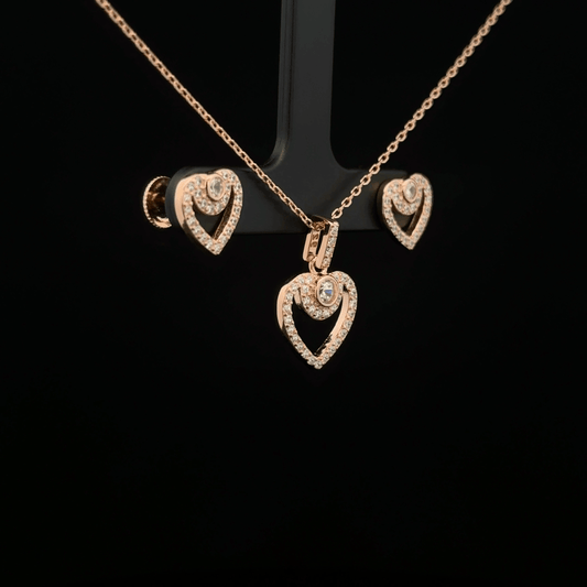 Heart Chain Pendant Earrings