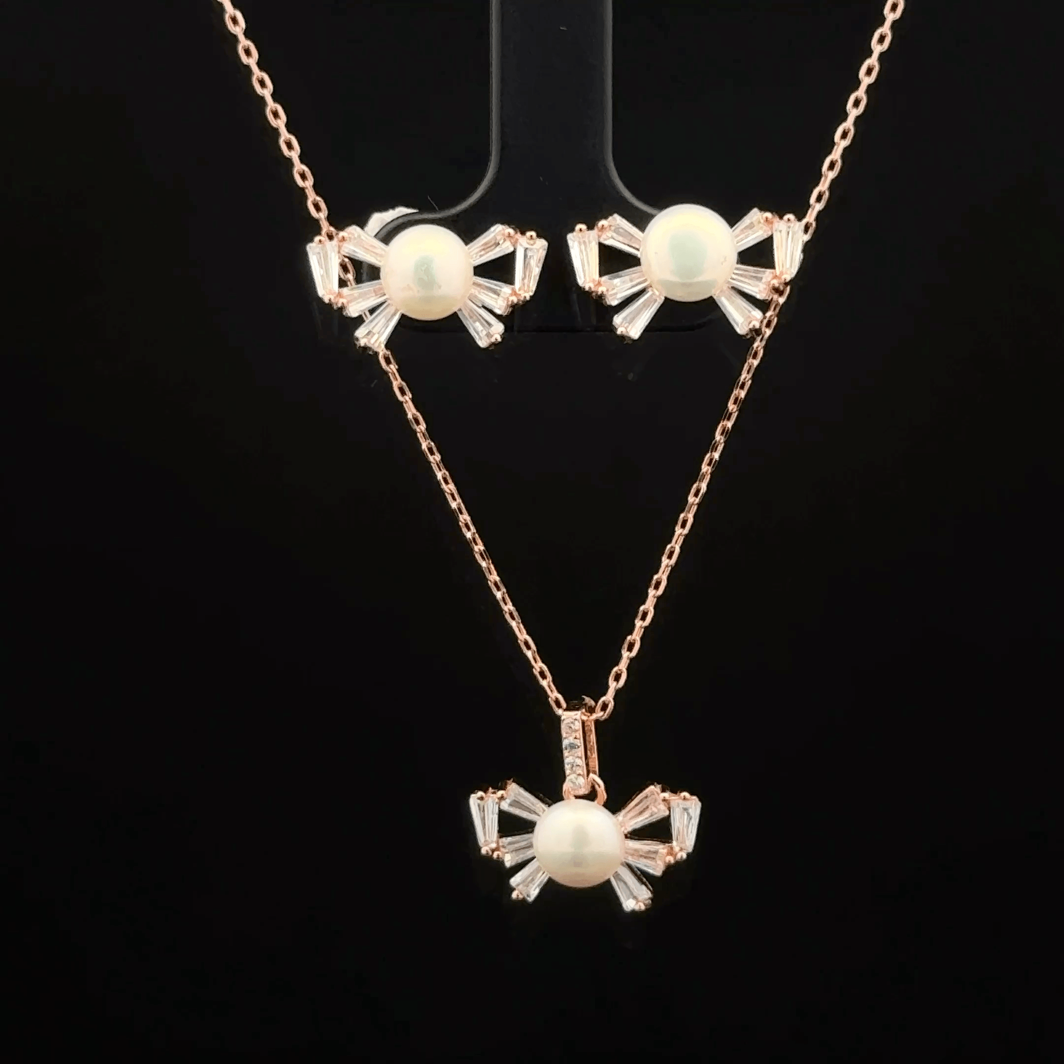 Bow Chain Pendant Earrings