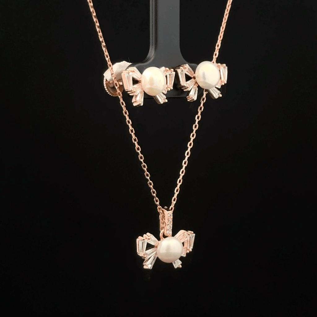 Bow Chain Pendant Earrings