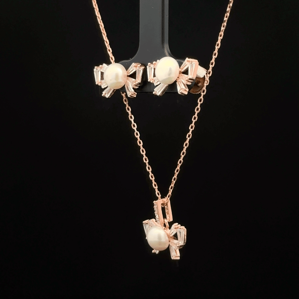 Bow Chain Pendant Earrings