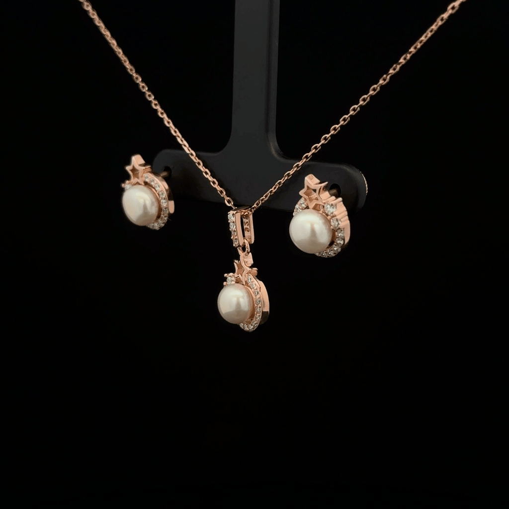 Pearl Chain Pendant Earrings