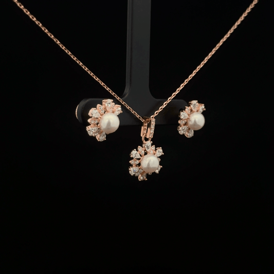 Pearl Chain Pendant Earrings