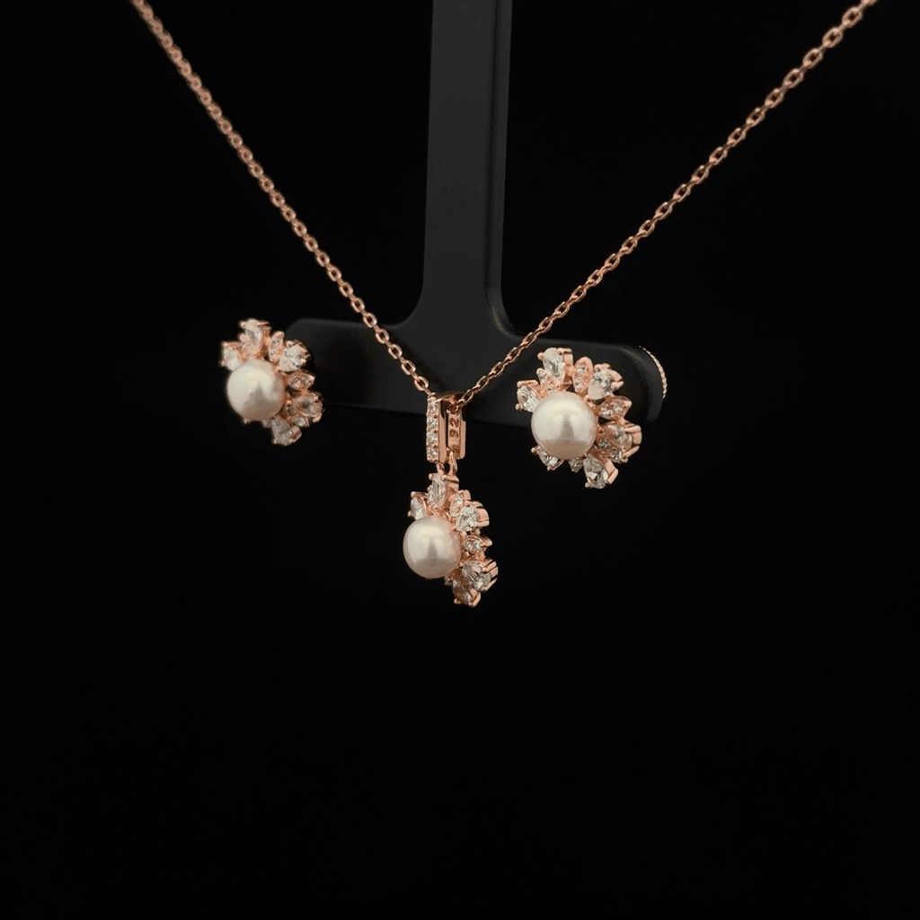 Pearl Chain Pendant Earrings