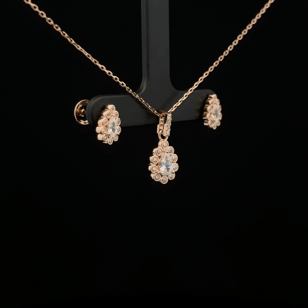 Oval Chain Pendant Earrings