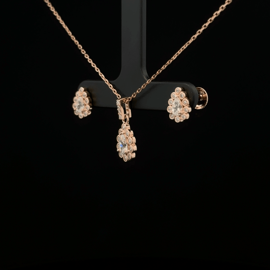 Oval Chain Pendant Earrings