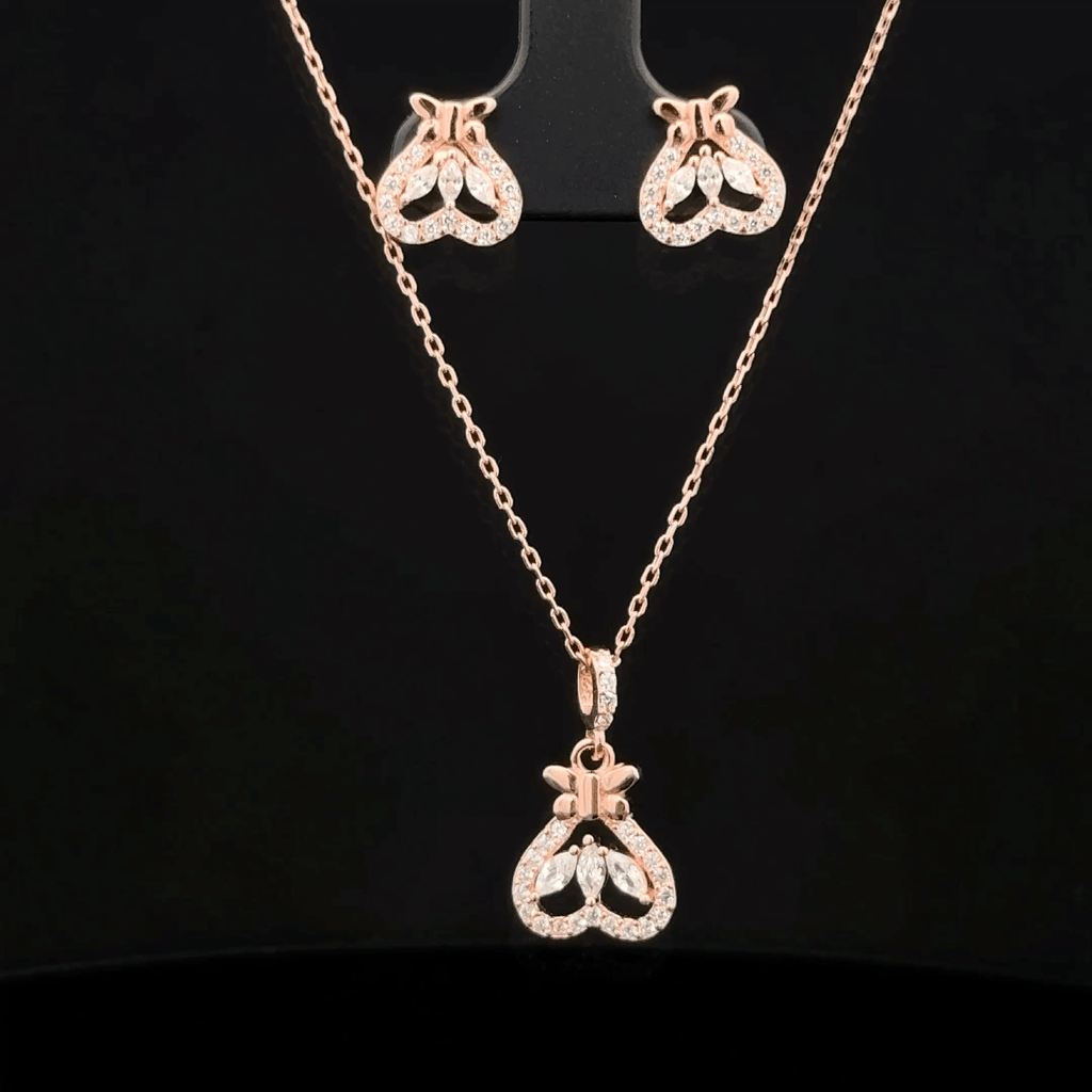 Heart Chain Pendant Earrings