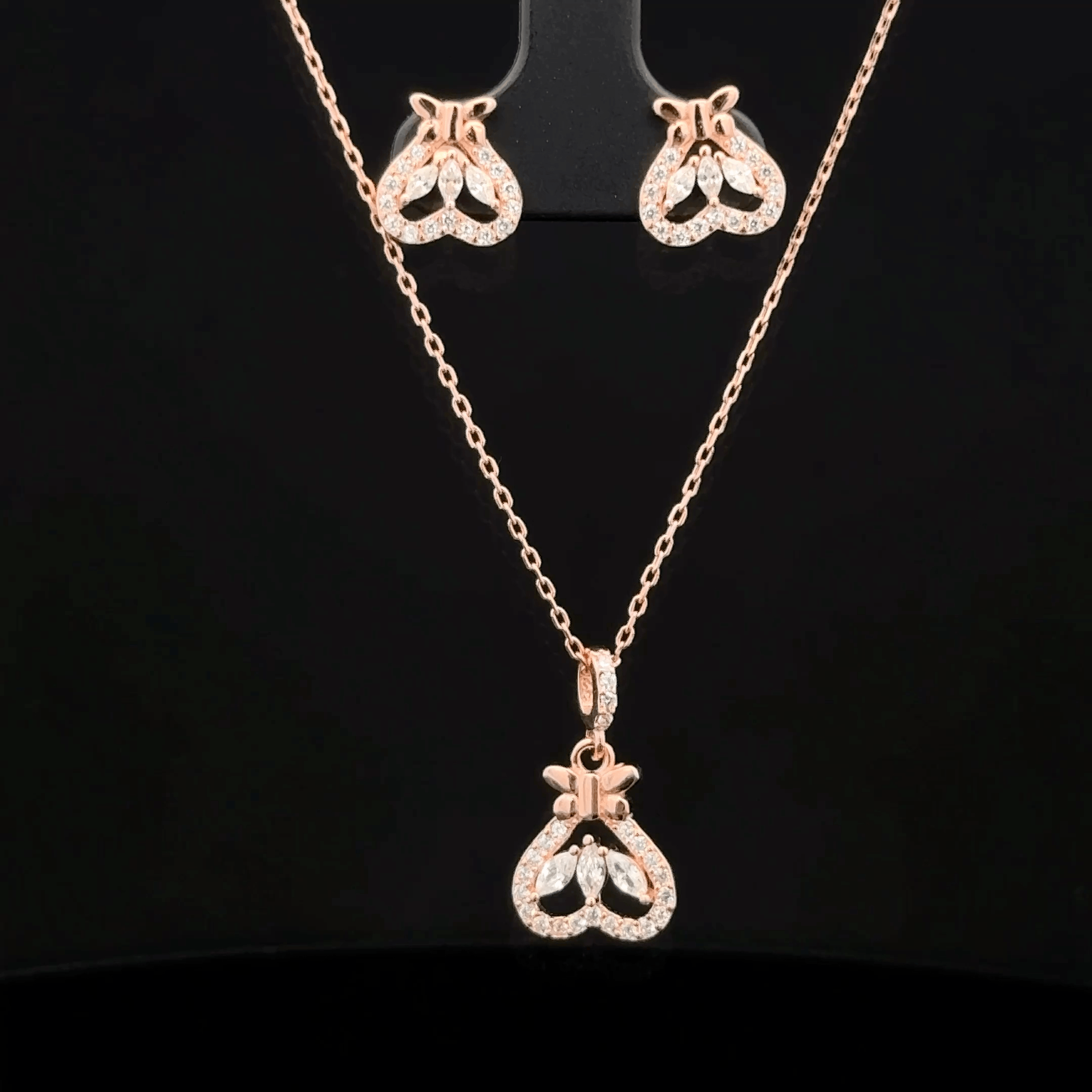 Heart Chain Pendant Earrings