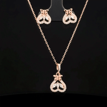 Heart Chain Pendant Earrings