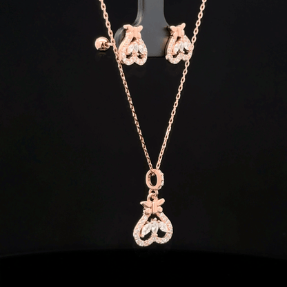 Heart Chain Pendant Earrings