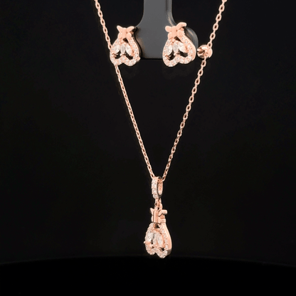 Heart Chain Pendant Earrings