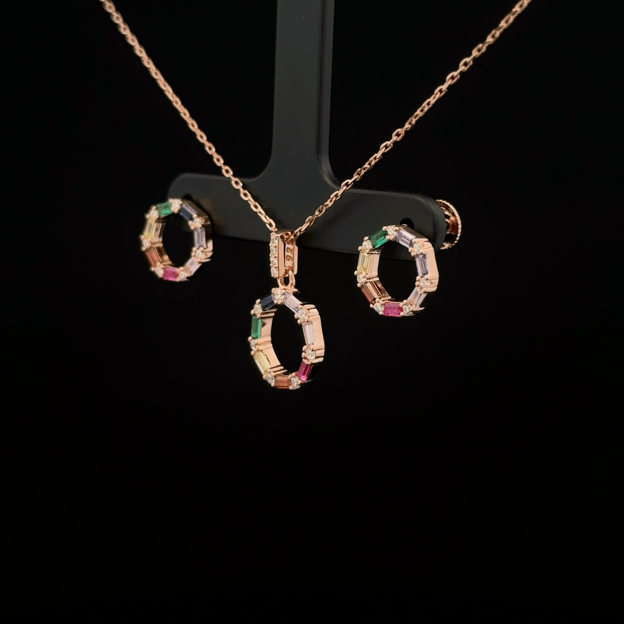 Colourful Chain Pendant Earrings