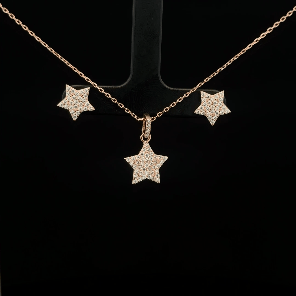 Star Chain Pendant Earrings