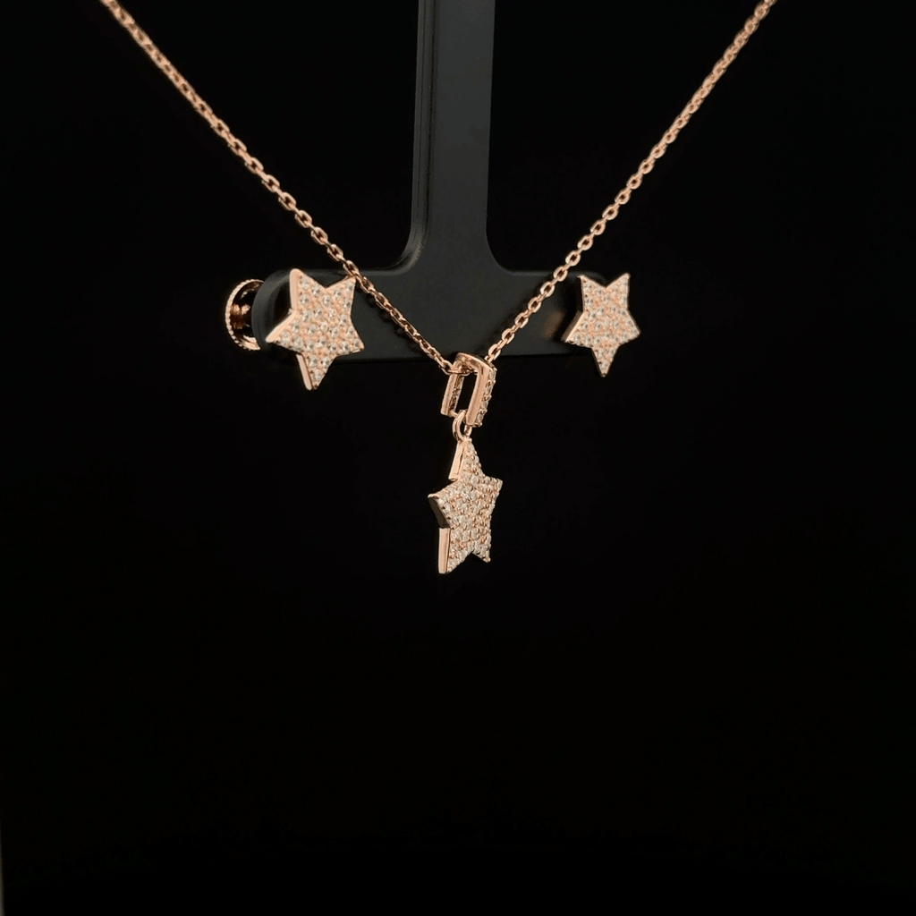 Star Chain Pendant Earrings