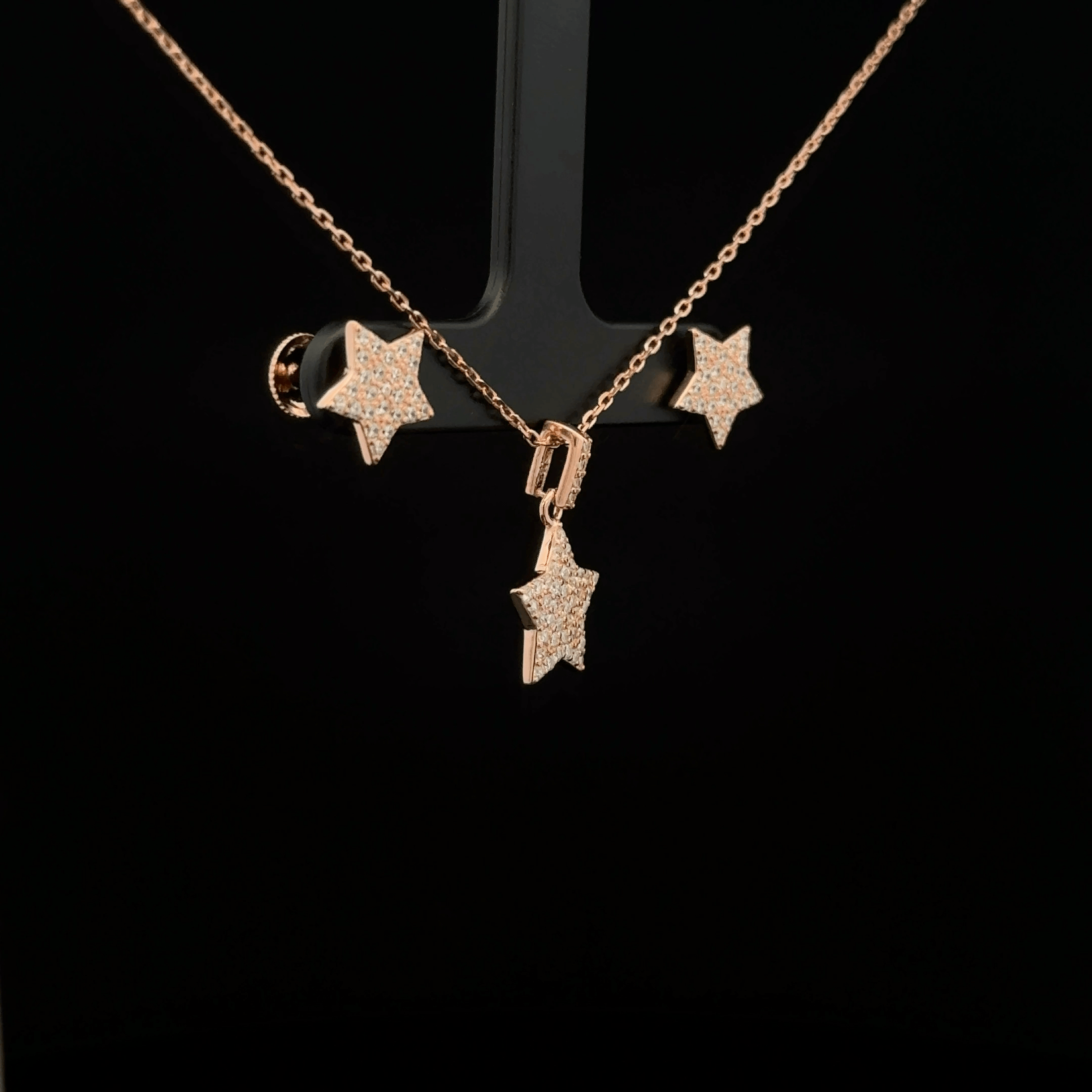 Star Chain Pendant Earrings