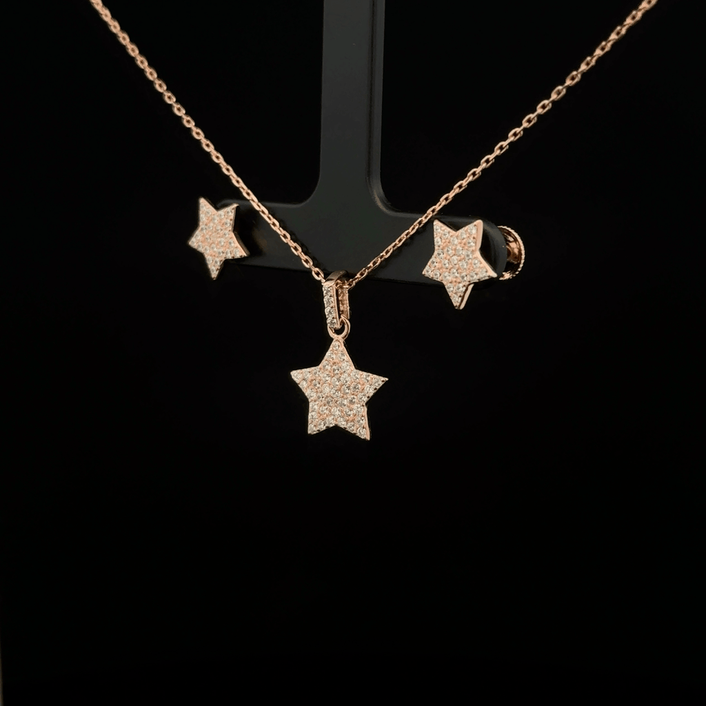 Star Chain Pendant Earrings