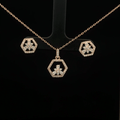 Hexagon Chain Pendant Earrings