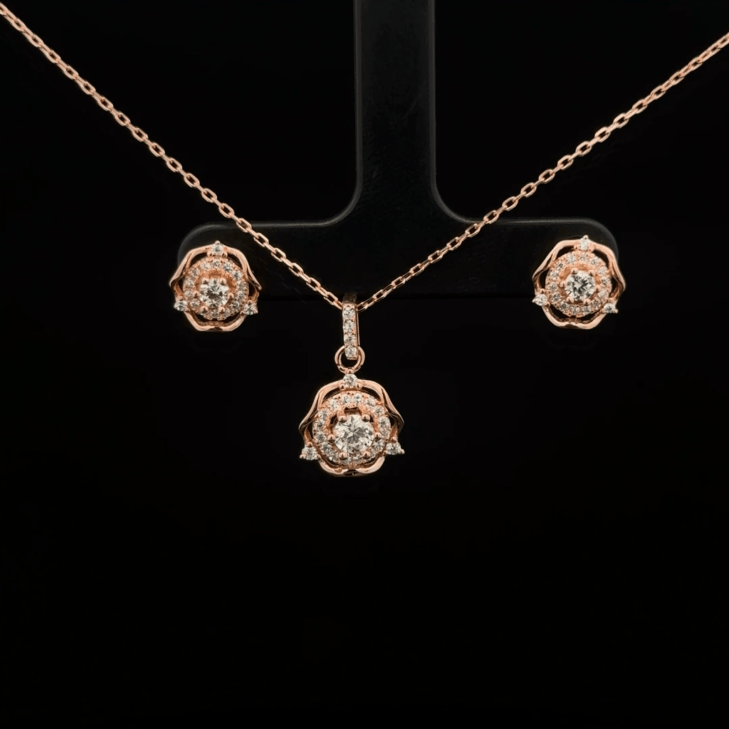 Rose Chain Pendant Earrings