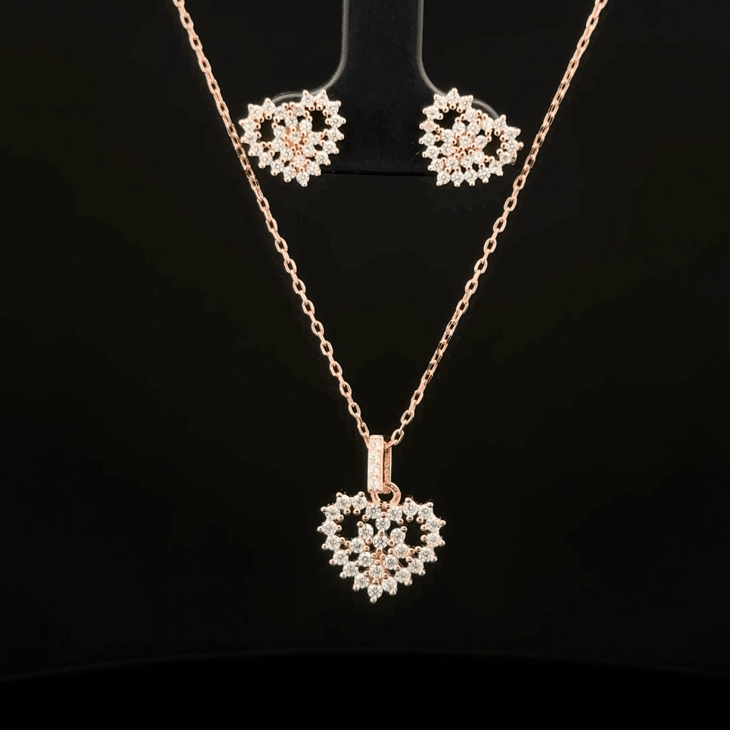 Heart Chain Pendant Earrings