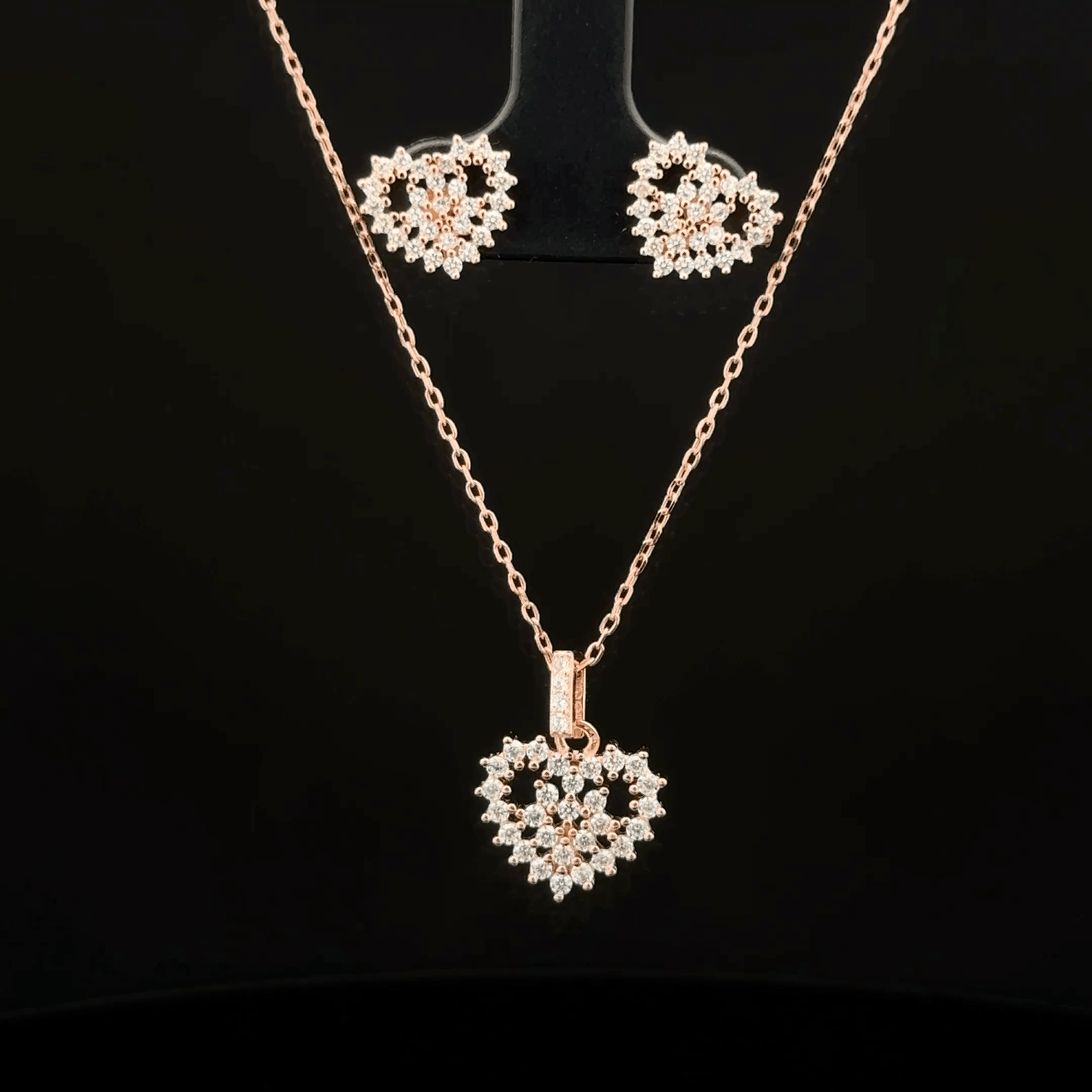 Heart Chain Pendant Earrings