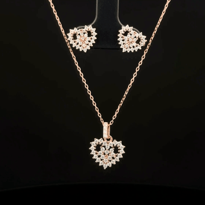 Heart Chain Pendant Earrings