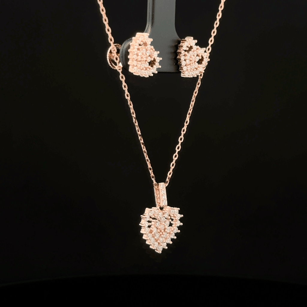 Heart Chain Pendant Earrings