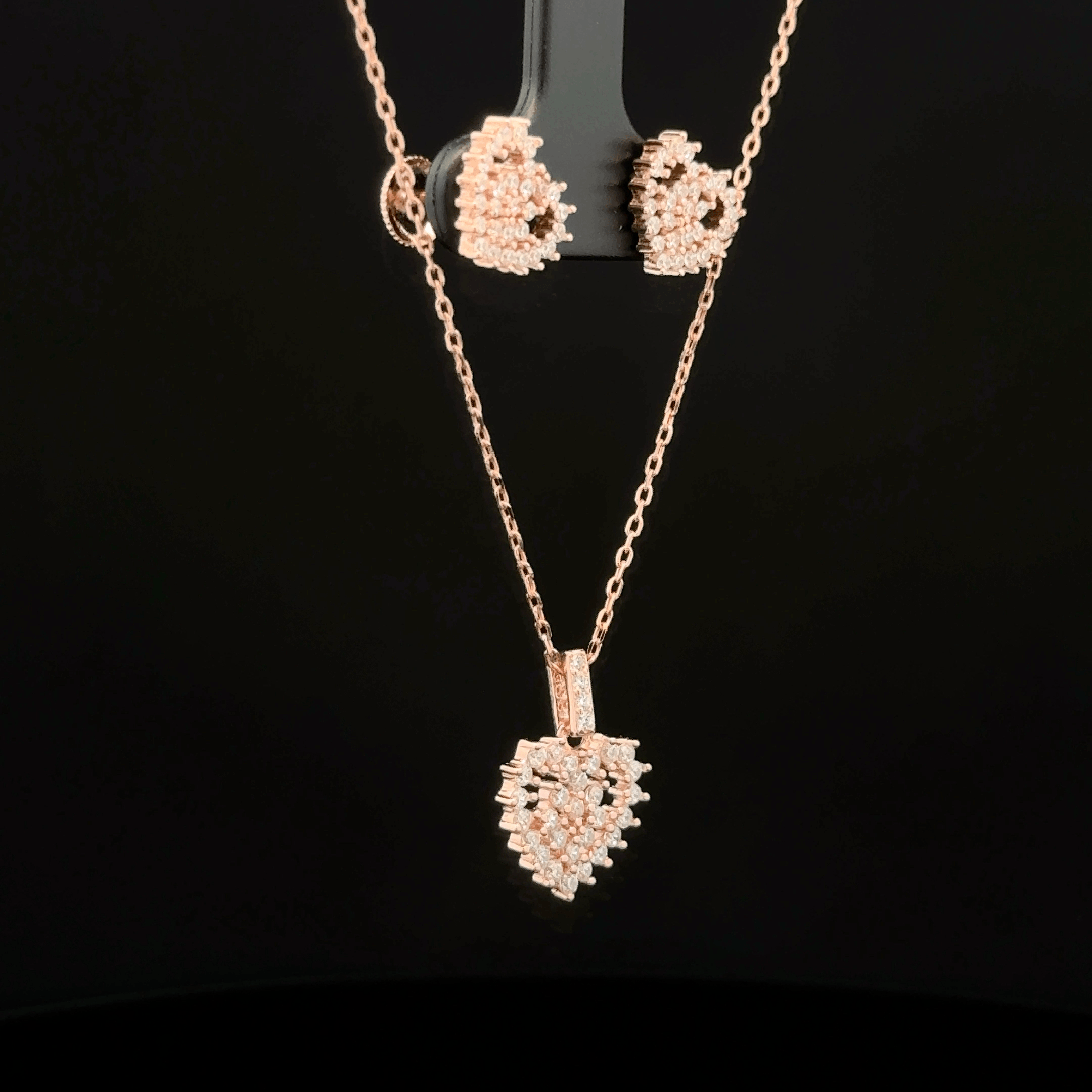 Heart Chain Pendant Earrings