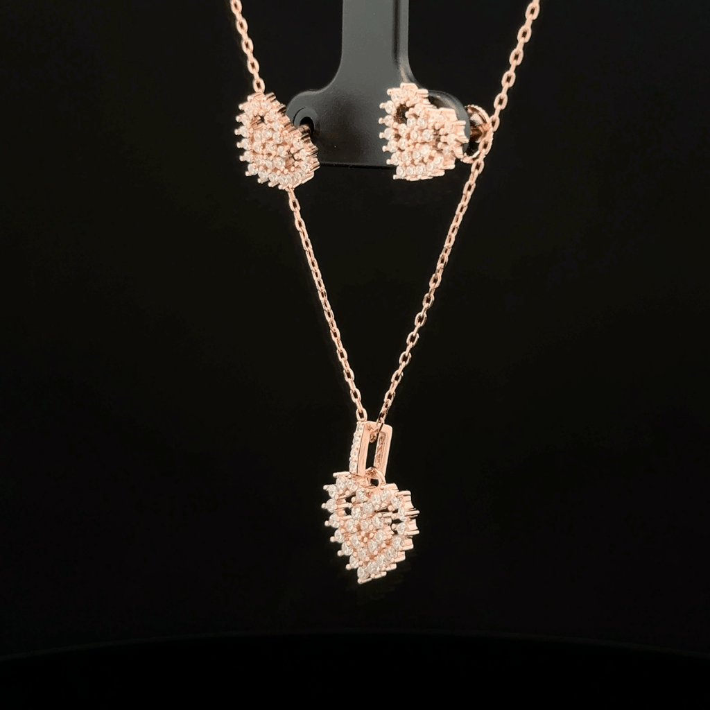 Heart Chain Pendant Earrings