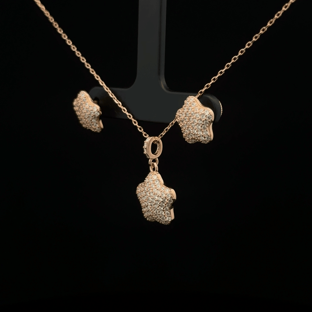 Star Chain Pendant Earrings