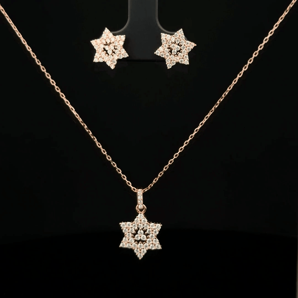 Star Chain Pendant Earrings