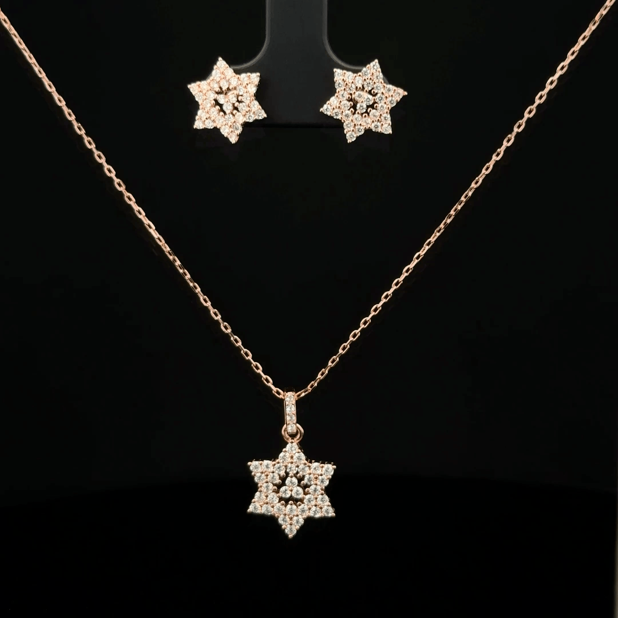 Star Chain Pendant Earrings