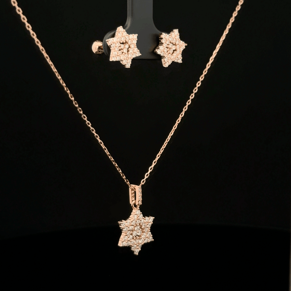 Star Chain Pendant Earrings