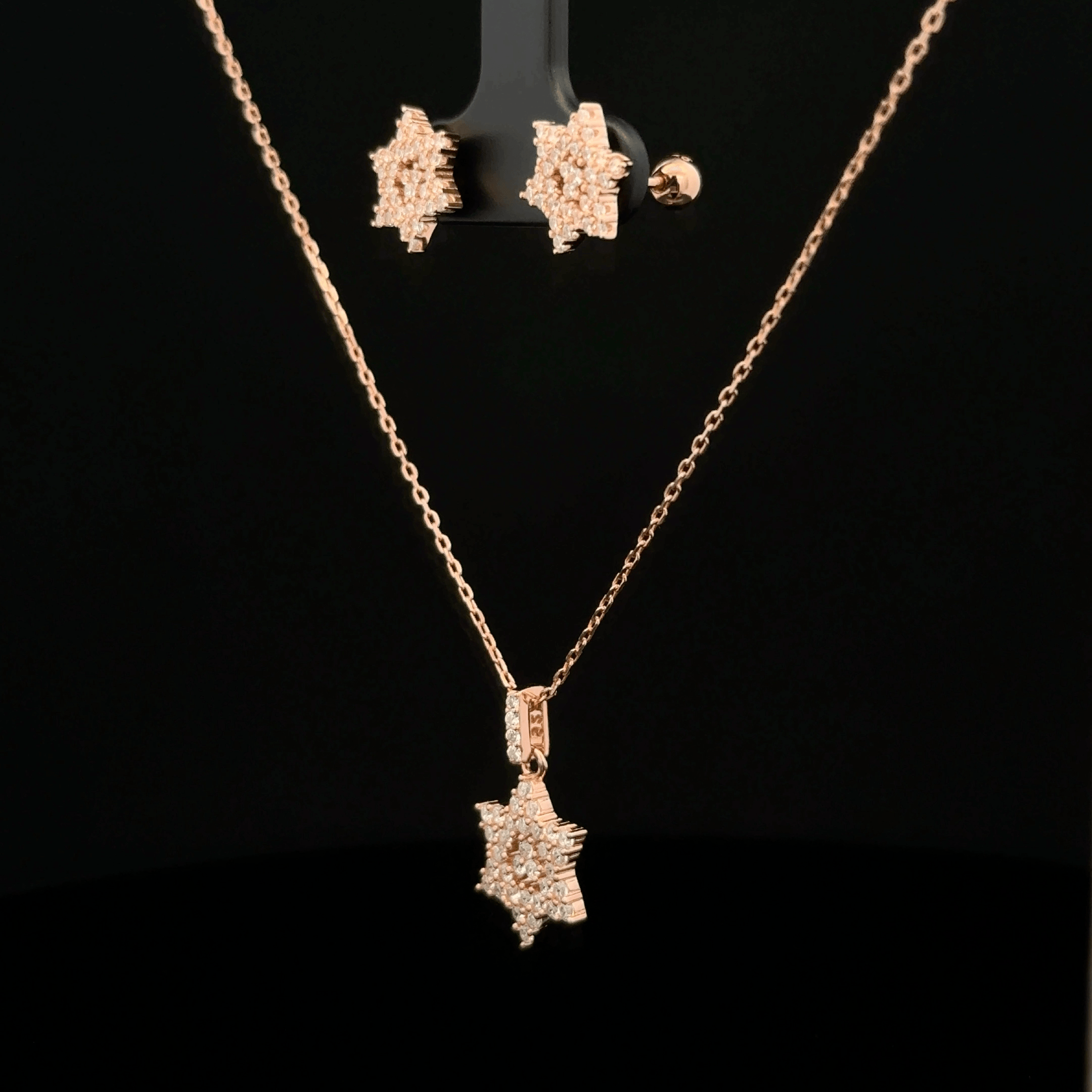 Star Chain Pendant Earrings