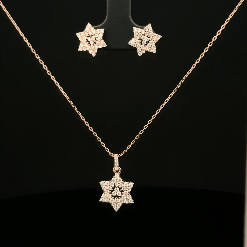 Star Chain Pendant Earrings