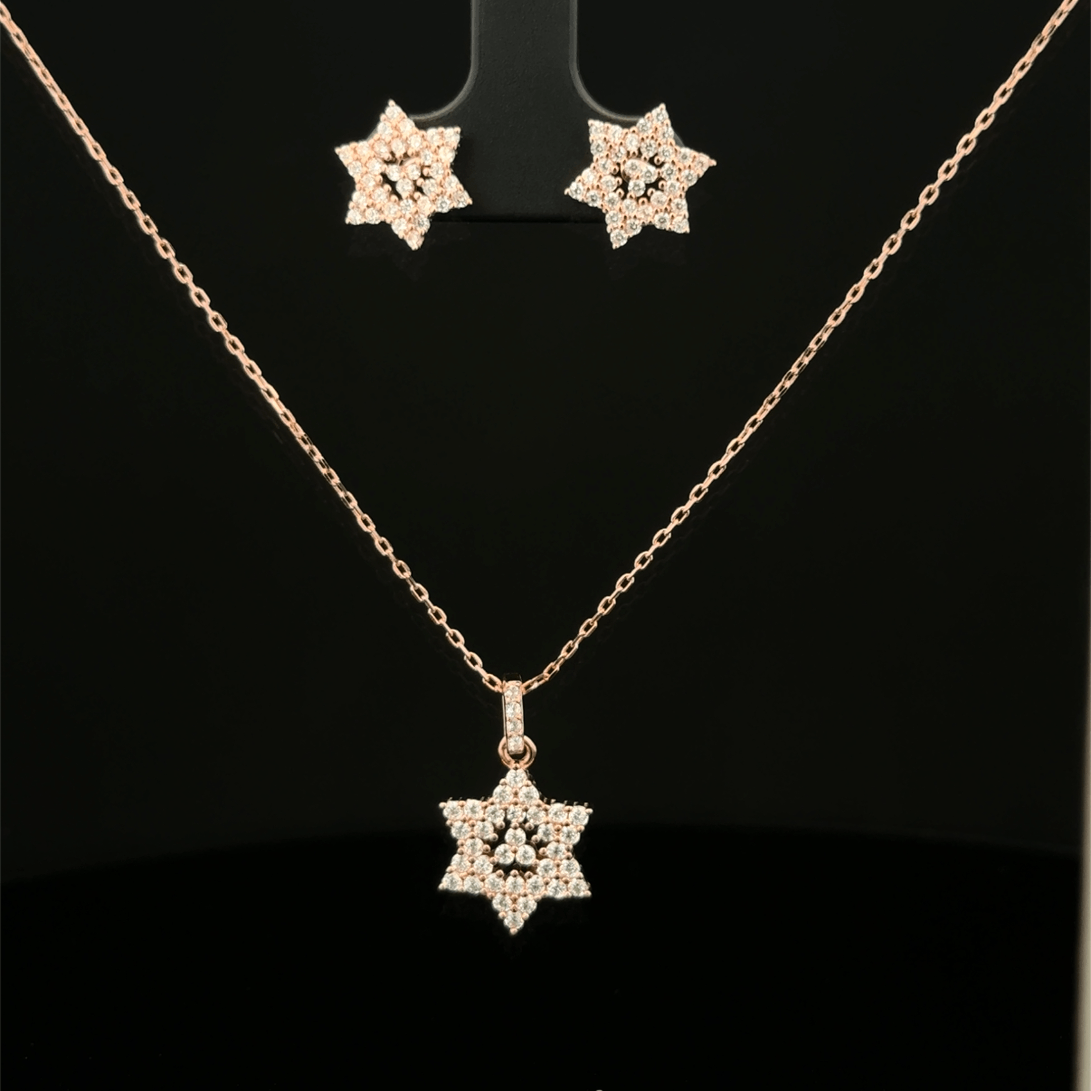 Star Chain Pendant Earrings
