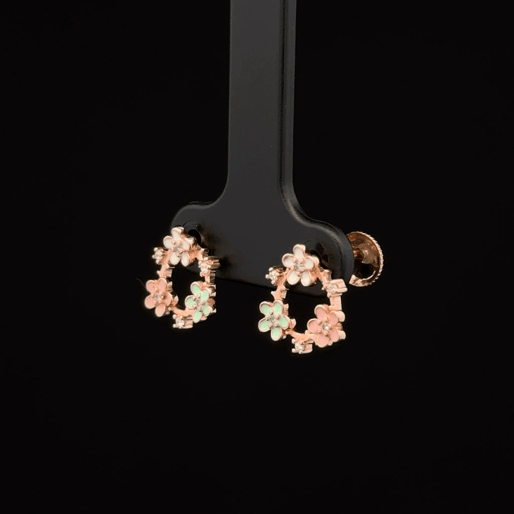 Rosegold Flower Earring