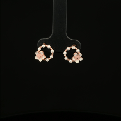 ROSEGOLD CIRCLE FLOWER EARRING
