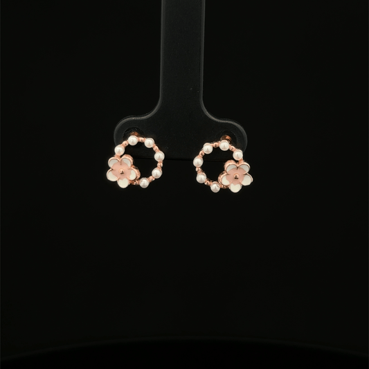 ROSEGOLD CIRCLE FLOWER EARRING