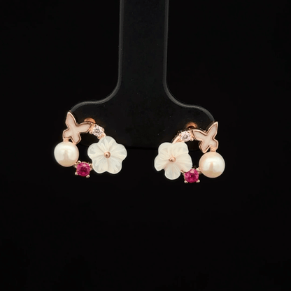 ROSEGOLD MOP FLOWER EARRING