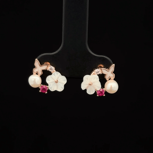 ROSEGOLD MOP FLOWER EARRING