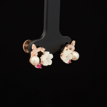 ROSEGOLD MOP FLOWER EARRING
