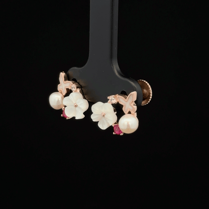 ROSEGOLD MOP FLOWER EARRING