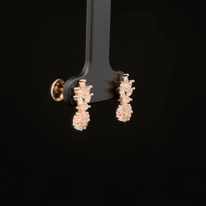 7 STONE LEAF EARRING