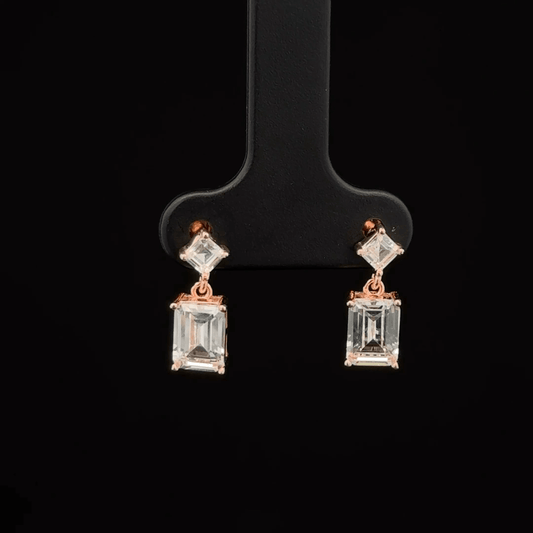 ROSEGOLD RECTANGLE EARRING