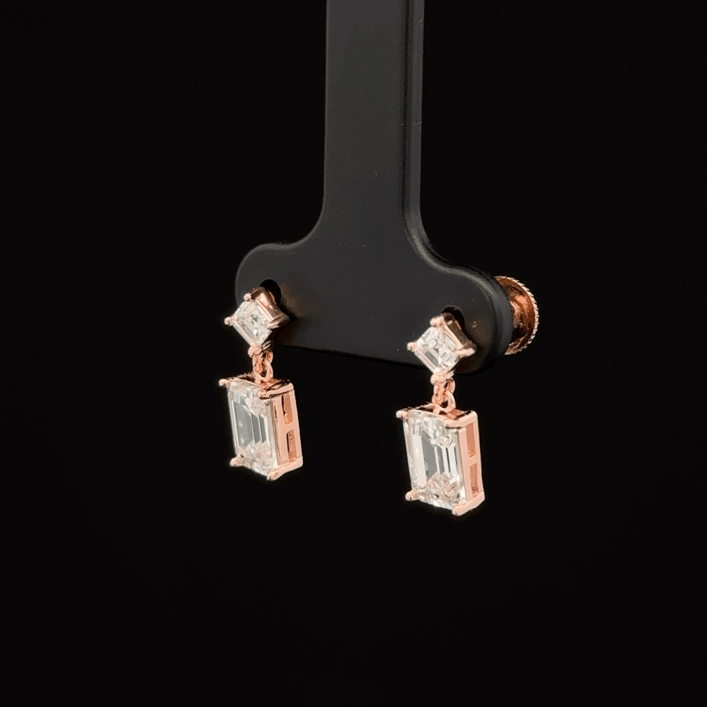 ROSEGOLD RECTANGLE EARRING