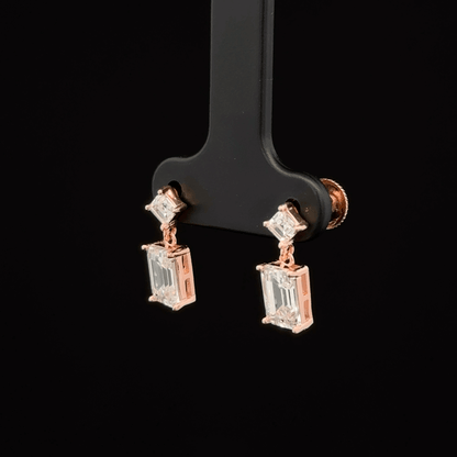 ROSEGOLD RECTANGLE EARRING