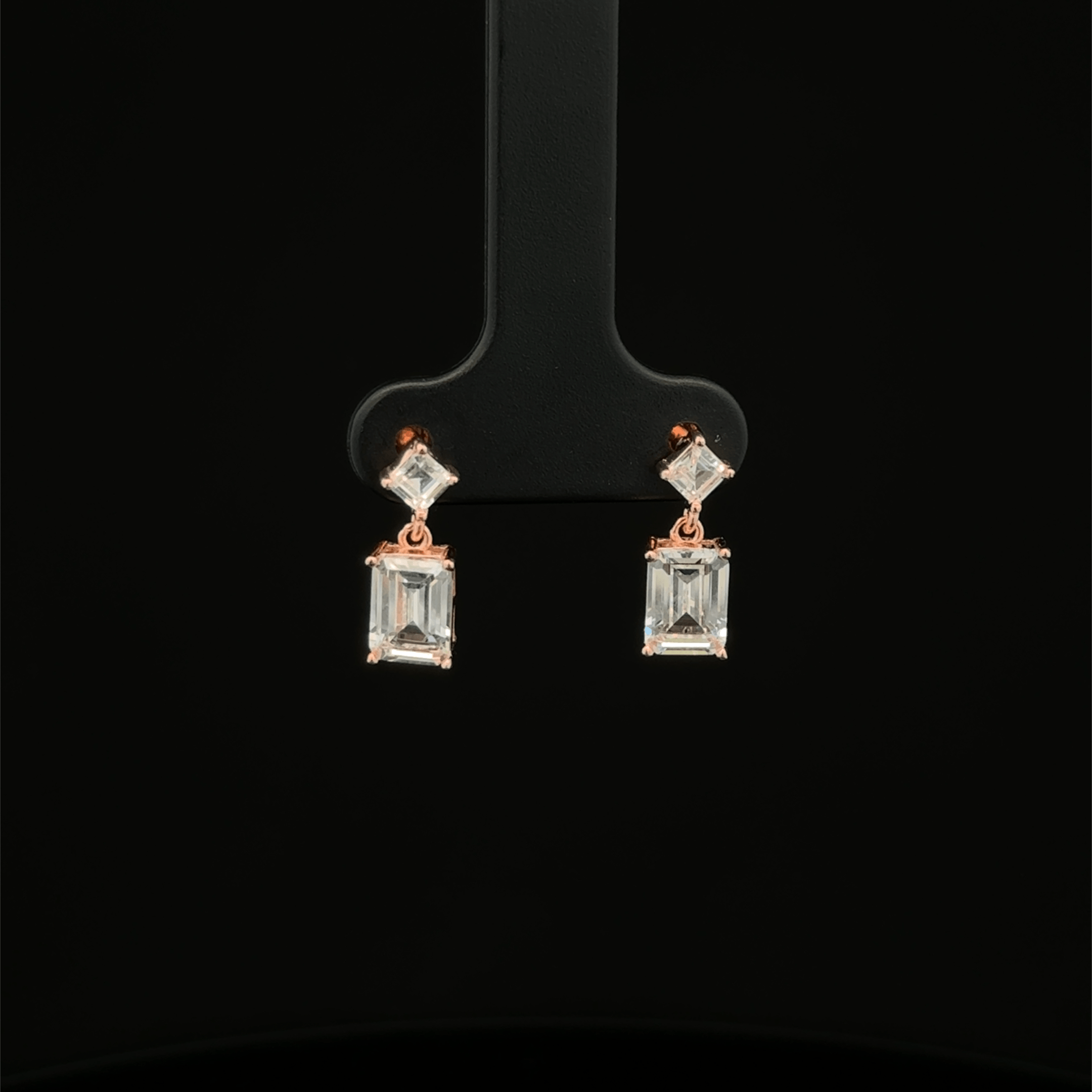 ROSEGOLD RECTANGLE EARRING