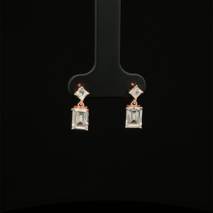 ROSEGOLD RECTANGLE EARRING
